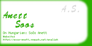 anett soos business card